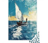 Jigsaw 1000 Pieces for Teenagers Sailboat Ocean Sunset Puzzle for Adults Relaxing Games But Fun And Humorous Unique Gifts for Birthday And Christmas 52x38cm/1000pcs