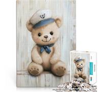 jigsaw 1000 pieces for teenagers Sailor Bear Nursery Nautical Lernspielzeug mit vollständig ineinander greifenden, zufällig geformten Teilen75x50cm
