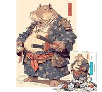 Jigsaw 1000 Pieces for Teenagers Samurai Hippopotamus for Educational Game Challenge Toy Relax Games Analysis And Logic Great Gifts And Toys (Size 38x52cm)