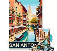 Jigsaw 1000 Pieces for Teenagers San Antonio Precise Cut Art Smart Brain Toy Relax Play Time Birthday Activity (38x26cm)