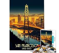 Jigsaw 1000 Pieces for Teenagers San Francisco Fun at Home Activities, Enhance Memory Practical Game Suitable for Ages 14 And Up (38x52cm)