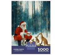 Jigsaw 1000 Pieces for Teenagers Santa Claus Feeding Animals Chirstmas Jigsaws for Adults Brain Teaser Game Pattern Assembly Birthday And Unique Gifts 70x50cm/1000pcs