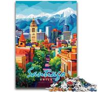 Jigsaw 1000 Pieces for Teenagers Santiago, Chile Cityscape Birthday Present Practical Game Great Gift for Games 50x75cm