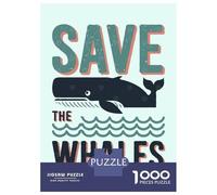 Jigsaw 1000 Pieces for Teenagers Save The Whales - Anti Whaling Puzzle for Adults Family Game Stress Reliever Birthday And Unique Gifts 70x50cm/1000pcs