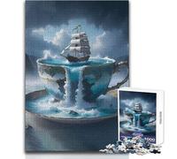 Jigsaw 1000 Pieces for Teenagers Ship in A Teacup Hand Speed Race Brain Teaser Game Great Gift for Games (size 38x26cm)