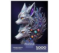 Jigsaw 1000 Pieces for Teenagers Silver Dual Fox Adult Jigsaw Puzzle Family Game Analysis And Logic Parent-child Interaction 38x26cm/1000pcs