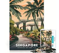 Jigsaw 1000 Pieces for Teenagers Singapore Gardens by The Bay Precise Edge Art Mind Training Fun Quiet Game Time Birthday Art Gift(38x26cm)