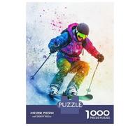 Jigsaw 1000 Pieces for Teenagers Skier in Colorful Snow Jigsaws for Adults Brain Teaser Game Pattern Assembly Birthday And Unique Gifts 70x50cm/1000pcs