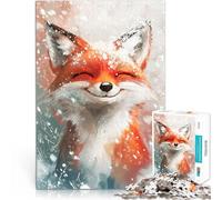 jigsaw 1000 pieces for teenagers Smiling Fox in Snow Learning Educational Toys Family Games Birthday Present, Gifts, Wall Art 26x38cm