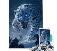 Jigsaw 1000 Pieces for Teenagers Snow Leopard Attack Challenging To Complete Perfect Decoration AntiStress Toys for And from 14 Years And over (50X75cm)