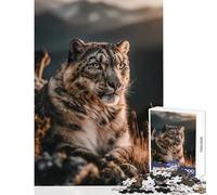 Jigsaw 1000 Pieces for Teenagers Snow Leopard in Mountain Puzzles for Teenagers Difficult Hard for Birthday, Chrismas for Is Ideal As A Gifts (38x26cm)