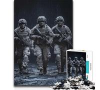 Jigsaw 1000 Pieces for Teenagers Soldiers in The Rain Learning Educational Relaxing Games for Age 14+ Game (size 38x26cm)