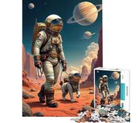 Jigsaw 1000 Pieces for Teenagers Space Explorer And Dog Companion Challenging To Complete Perfect Decoration AntiStress Toys for And from 14 Years And over (50X75cm)