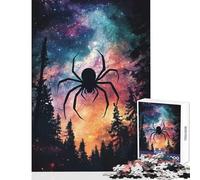 Jigsaw 1000 Pieces for Teenagers Spider in The Night Sky Toy Wall Decor Birthday Gifts Brain Teaser Game Decompressing Intellectual Size 38x26cm