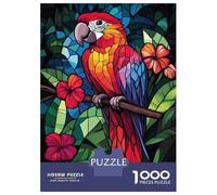 Jigsaw 1000 Pieces for Teenagers Stained Glass Parrot Puzzles for Adults Hands-on Game Enhance Memory Birthday And Unique Gifts 70x50cm/1000pcs