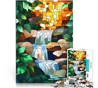 jigsaw 1000 pieces for teenagers Stained Glass Waterfall for Educational Game Challenge Toy Great Gift for Games 50x70cm