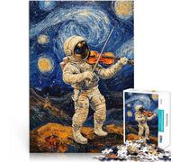 jigsaw 1000 pieces for teenagers Starry Night Astronaut Violin Van Gogh Quizspiel Tolle Geschenke und Spielzeuge38x26cm
