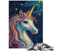 Jigsaw 1000 Pieces for Teenagers Starry Unicorn Majesty Hands-on Game Perfect Decoration Educational Toy Fun Activities at Home Size 75x50cm