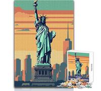 Jigsaw 1000 Pieces for Teenagers Statue of Liberty Unique Challenge Game Precision Cutting Educational Toy Size 38x52cm