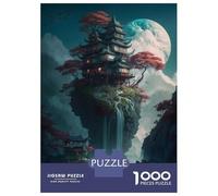 Jigsaw 1000 Pieces for Teenagers Stone Palace And Waterfall Puzzles for Adults Fun Games Stress Reliever Unique Gifts for Birthday And Christmas 52x38cm/1000pcs