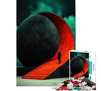 Jigsaw 1000 Pieces for Teenagers Surreal Sphere Stairway Help The Brain Exercise Wall Art Home Decoration Toys Suitable for People Aged 14 And Above (38x26cm)