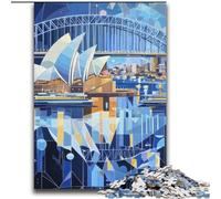 Jigsaw 1000 Pieces for Teenagers Sydney Opera House ﹨u Harbour Bridge Toy Intellectual Game Home Decoration Toy Wall Decor (size 38x52cm)
