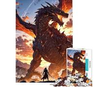 Jigsaw 1000 Pieces for Teenagers The Dragons Defiance Educational Challenge Home Decoration Educational Games Suitable for Ages 14 And Up (38x52cm)