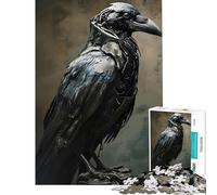 Jigsaw 1000 Pieces for Teenagers The Raven Abstract Metal for Educational Game Challenge Toy Brain Teaser Game Tough Challenge Secret Santa Gifts (Size 38x52cm)