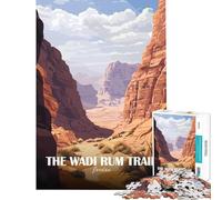 Jigsaw 1000 Pieces for Teenagers The Wadi Rum Trail, Jordan Educational Game Learning Educational Toys Art Work Gifts Precision Cutting (Size 38x52cm)