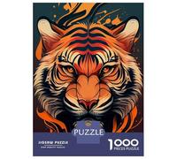 Jigsaw 1000 Pieces for Teenagers Tiger Animal Head Cartoon Adult Jigsaw Puzzle DIY Toys Difficult Hard Unique Gifts for Birthday And Christmas 70x50cm/1000pcs
