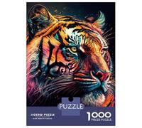 Jigsaw 1000 Pieces for Teenagers Tiger Colorful Animal Adult Jigsaw Puzzle DIY Toys Difficult Hard Unique Gifts for Birthday And Christmas 38x26cm/1000pcs