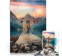 jigsaw 1000 pieces for teenagers Tiger Sea Sunset Temple Lernspiele Heimdekoration Wunschliste mit dem Weihnachtsmann52x38cm
