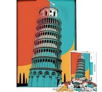Jigsaw 1000 Pieces for Teenagers Tower of Pisa Italy PopArt for Educational Game Challenge Toy Relax Games Analysis And Logic Great Gifts And Toys (Size 50x75cm)