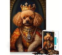 Jigsaw 1000 Pieces for Teenagers Toy Poodle The King Precise Edge Art Mind Training Fun Quiet Game Time Birthday Art Gift (38x52cm)