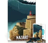 Jigsaw 1000 Pieces for Teenagers Travel to Nazare Precise Edge Art Mind Training Fun Quiet Game Time Birthday Art Gift(38x26cm)
