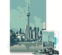 Jigsaw 1000 Pieces for Teenagers Travel to Toronto Precise Edge Art Mind Training Fun Quiet Game Time Birthday Art Gift (50x75cm)