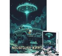 Jigsaw 1000 Pieces for Teenagers UFO ﹨u Off-Road Adventure Educational Toy Gift Birthday Brain Teaser Game Decompressing Intellectual Size 50x75cm