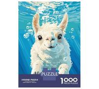 Jigsaw 1000 Pieces for Teenagers Underwater Llama Portrait Jigsaw for Adults Hands-on Game Difficult Challenge Difficult And Challenge 52x38cm/1000pcs