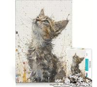 Jigsaw 1000 Pieces for Teenagers Upward Kitten Gaze Educational Game Train Your Brain And Hands Gifts for Friends And Family 50x75cm