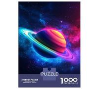 Jigsaw 1000 Pieces for Teenagers Vibrant Saturn Galaxy -1 Jigsaws for Adults Brain Teaser Game Pattern Assembly Birthday And Unique Gifts 38x26cm/1000pcs