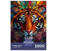 Jigsaw 1000 Pieces for Teenagers Vibrant Tiger Art -3 Jigsaws for Adults Brain Teaser Game Pattern Assembly Birthday And Unique Gifts 52x38cm/1000pcs