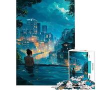 Jigsaw 1000 Pieces for Teenagers Waterfront Onsen Difficult And Challenge Pattern Assembly Impossible Game Suitable for People Aged 14 And Above (50x75cm)