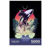 Jigsaw 1000 Pieces for Teenagers Whale Retro Poster Art Print Puzzle for Adults Toy Wall Decor Presents for Women Birthday And Unique Gifts 38x26cm/1000pcs
