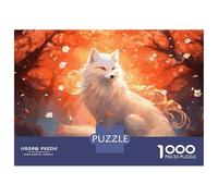 Jigsaw 1000 Pieces for Teenagers White Fox Sakura Puzzle for Adults Relaxing Games Presents for Women for Is Ideal As A Gift 38x26cm/1000pcs