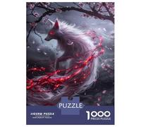 Jigsaw 1000 Pieces for Teenagers White Kitsune Fox Adult Jigsaw Puzzle DIY Toys Difficult Hard Unique Gifts for Birthday And Christmas 70x50cm/1000pcs