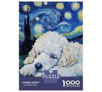 Jigsaw 1000 Pieces for Teenagers White Poodle Puppy Sleeping Jigsaw for Adults Hands-on Game Difficult Challenge Difficult And Challenge 70x50cm/1000pcs