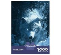 Jigsaw 1000 Pieces for Teenagers White Wolf in Snowy Forest Puzzles for Adults Fun Games Stress Reliever Unique Gifts for Birthday And Christmas 38x26cm/1000pcs