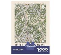 Jigsaw 1000 Pieces for Teenagers William Morris Windrush Floral Green Teenager Puzzles Hands-on Game Perfect Decoration for Is Ideal As A Gift 52x38cm/1000pcs