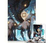 Jigsaw 1000 Pieces for Teenagers Winged Anime Girl in Fantasy Setting Educational Game Interesting Stress Reduction Artists Collection Fine Art 50x75cm