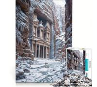 Jigsaw 1000 Pieces for Teenagers Winter at Petra's Treasury Practical Game Staycation Kill Time Unique Gifts for Birthday And Christmas 38x26cm